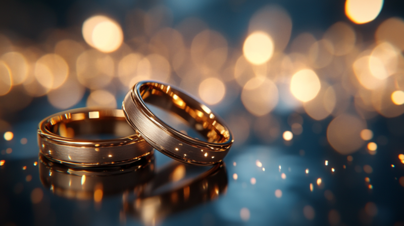 Golden Wedding Rings Symbolizing Unity and Love