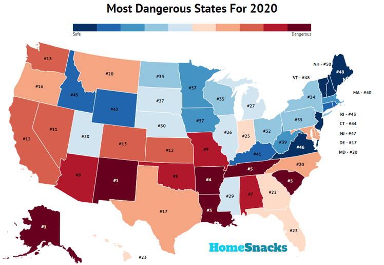 美国最危险的州(2023)：安全概览