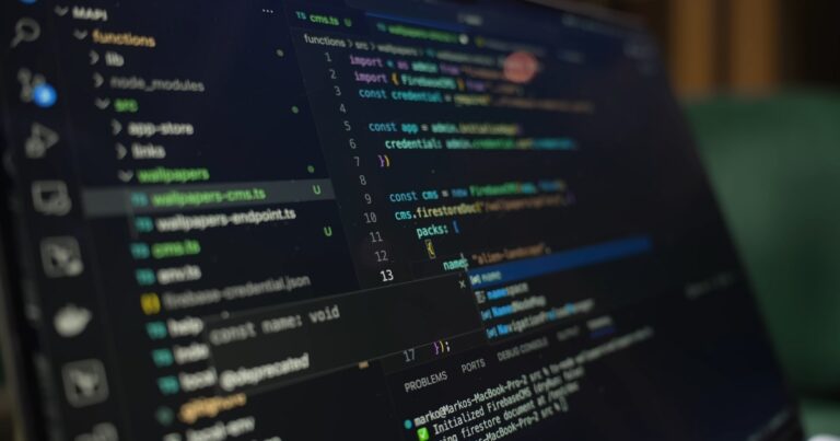 Computer Screen Code Programming