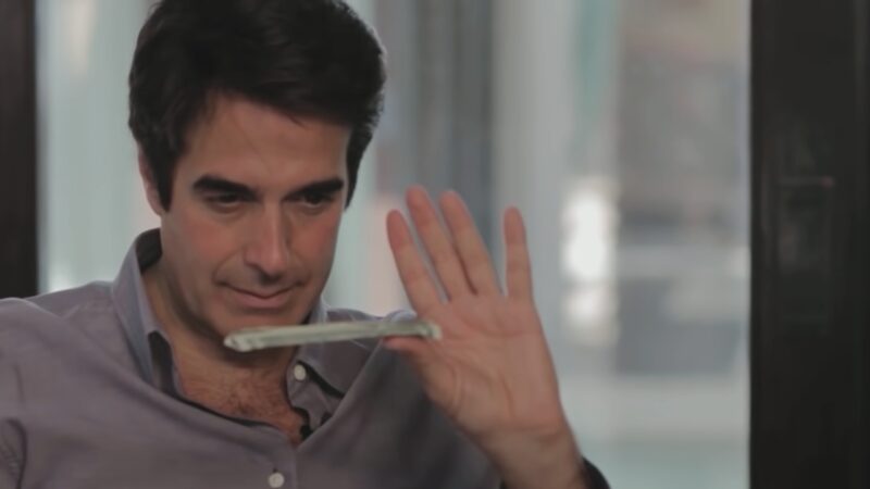 David Copperfield Performing a Magic Trick