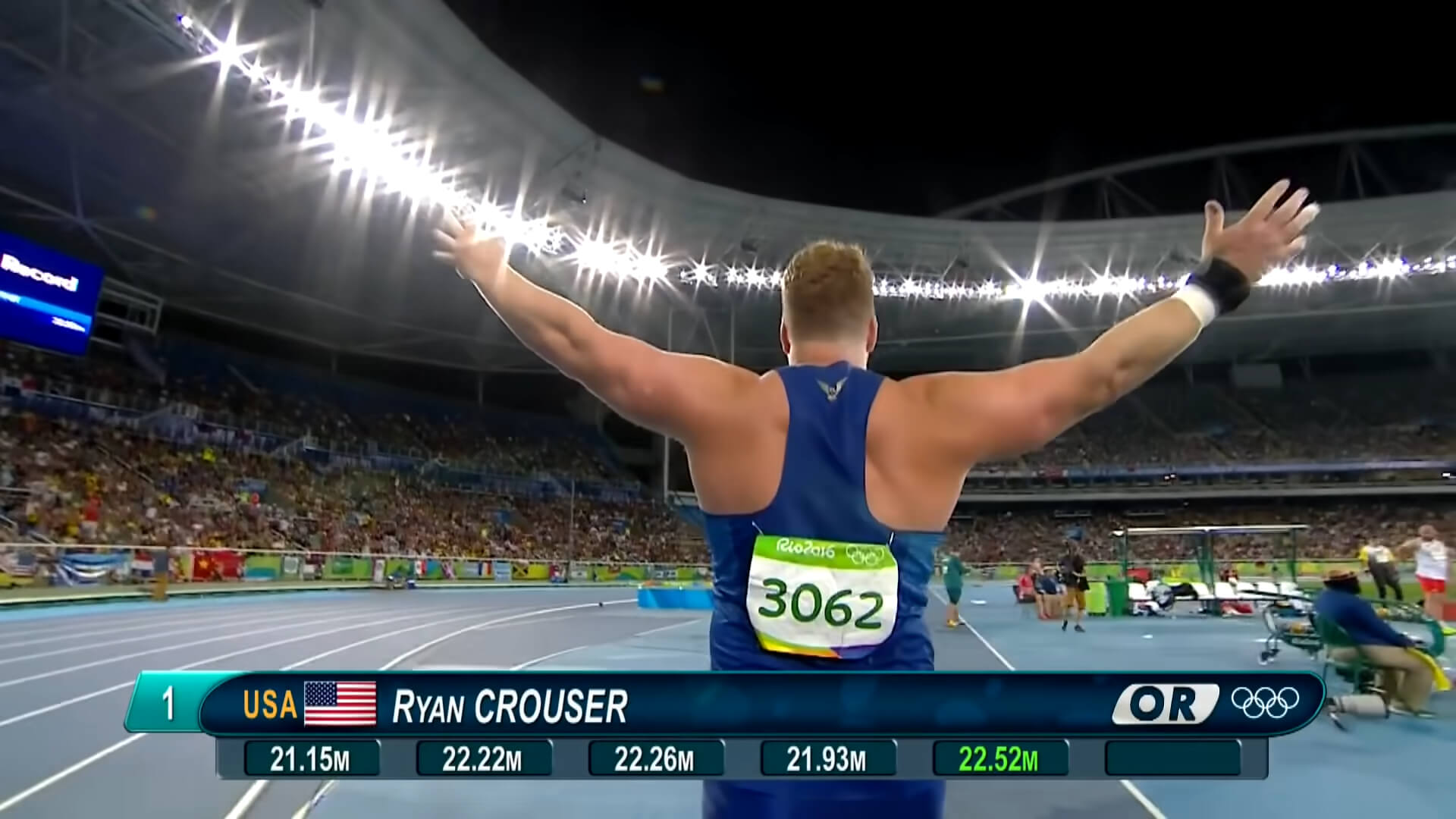 Ryan Crouser Setting a New Olympic Record