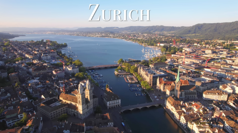 A View of Zurich with Its Historic Buildings and The Lake