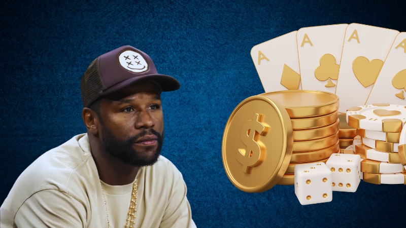 Floyd Mayweather Jr. with Cards, Coins, and Dice, Showing His Love for Gambling