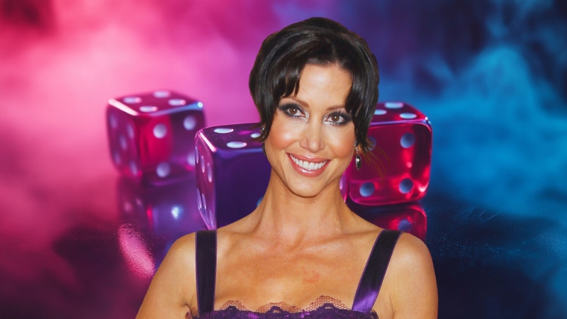 Shannon Elizabeth with Dice in The Background