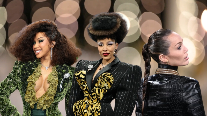 Cardi B, Doja Cat, and Miley Cyrus showcasing bold, high-fashion looks at the Met Gala 2025