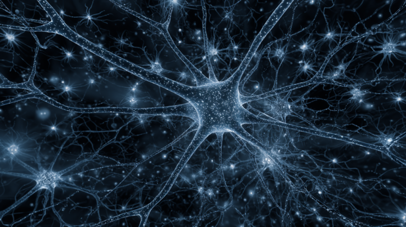 Close-up of digital neural connections showing how NPCs use neural networks to simulate human psychology
