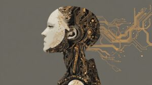 Profile of a humanoid figure made of circuits and processors, representing the latest machine learning trends