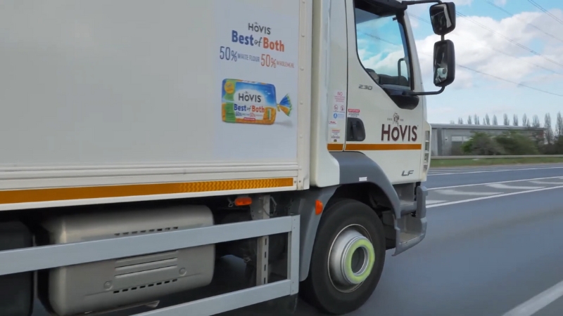 A Hovis delivery truck on the road