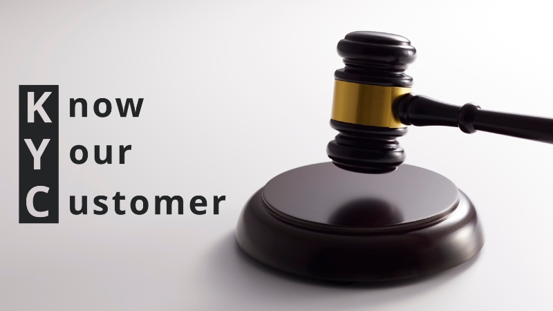 A judge’s gavel next to the words Know Your Customer (KYC) Law