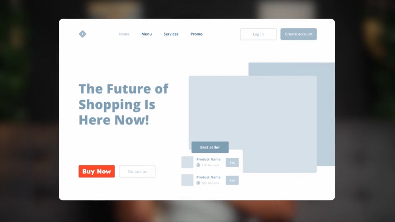 A clean website layout with clear calls to action on a modern interface