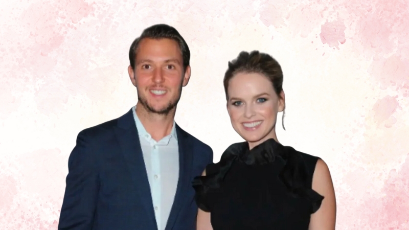 Alex Cowper-Smith and Alice Eve stand together at a public event