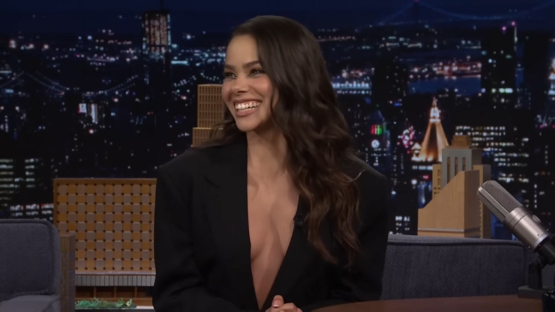 Antonia Gentry smiling during a talk show interview