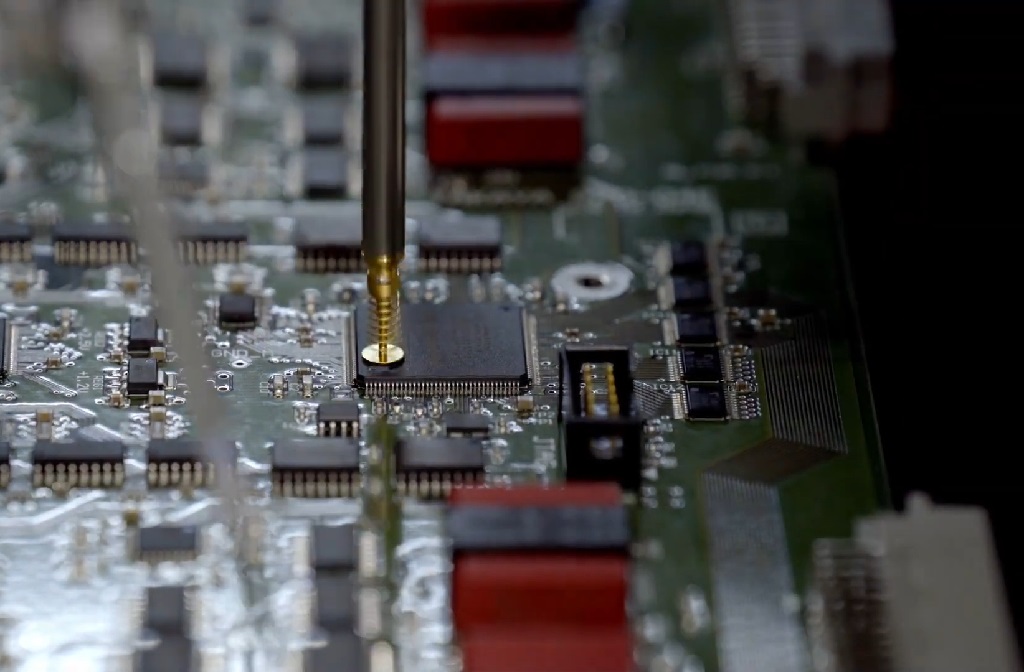 Close up of flying probe test