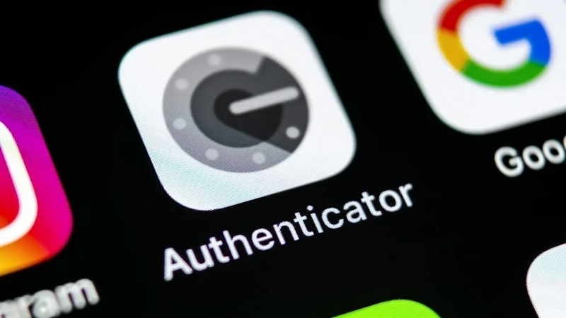 Authenticator app icon visible on a smartphone screen used for two factor authentication