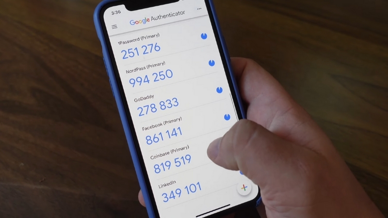Phone screen shows multiple authenticator codes that can still be stolen through phishing attacks