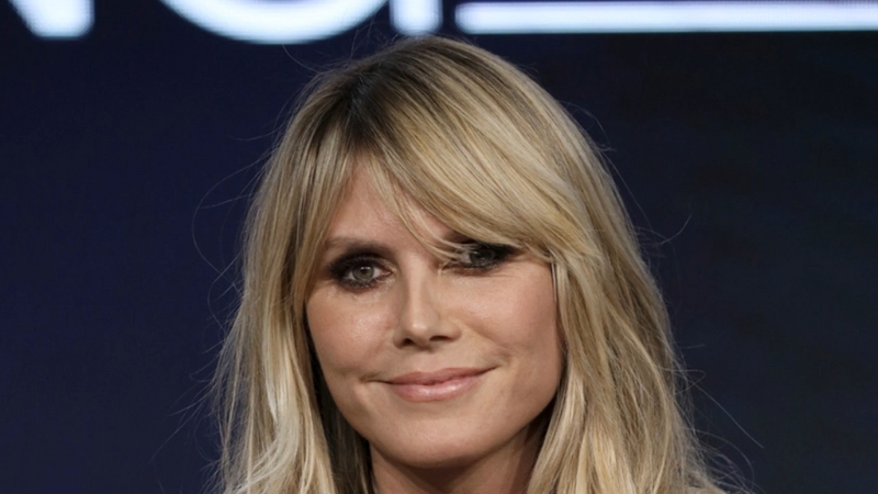 Portrait of Heidi Klum during a television appearance related to FIFA World Cup coverage