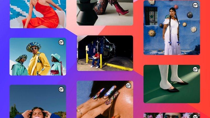 Grid of diverse images showing styled photos used in modern content creation platforms